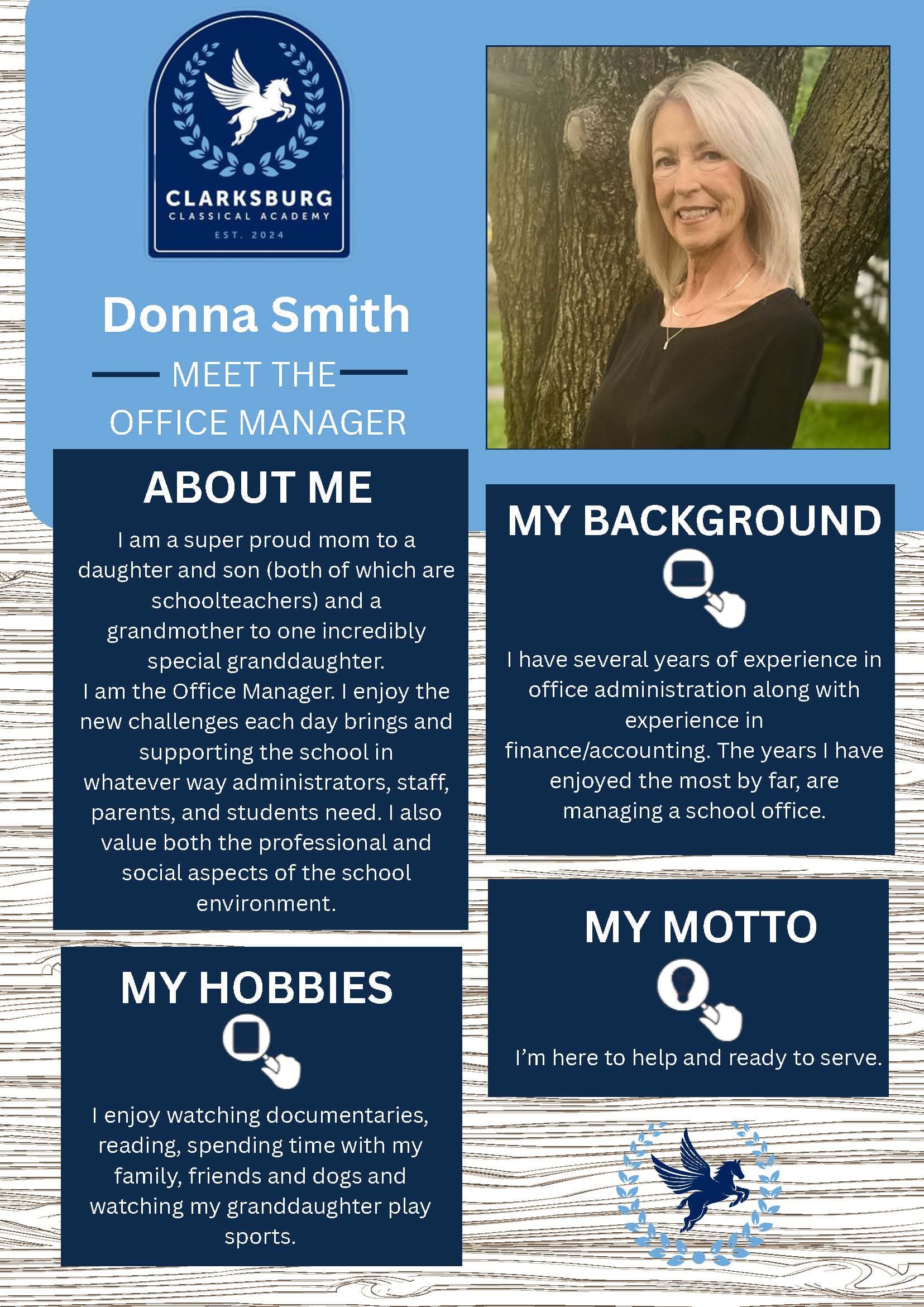 Donna Smith, Office Manager — staff biography graphic