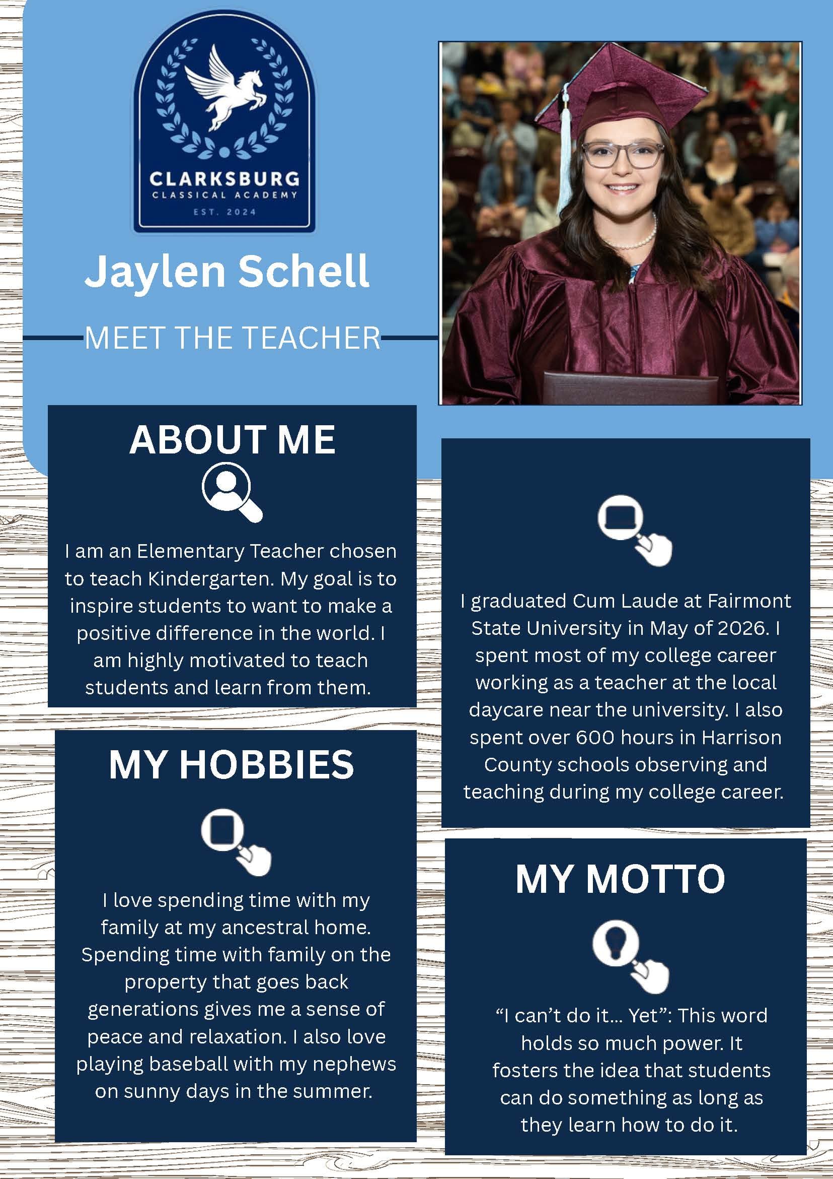 Jaylen Schell, Teacher — staff biography graphic