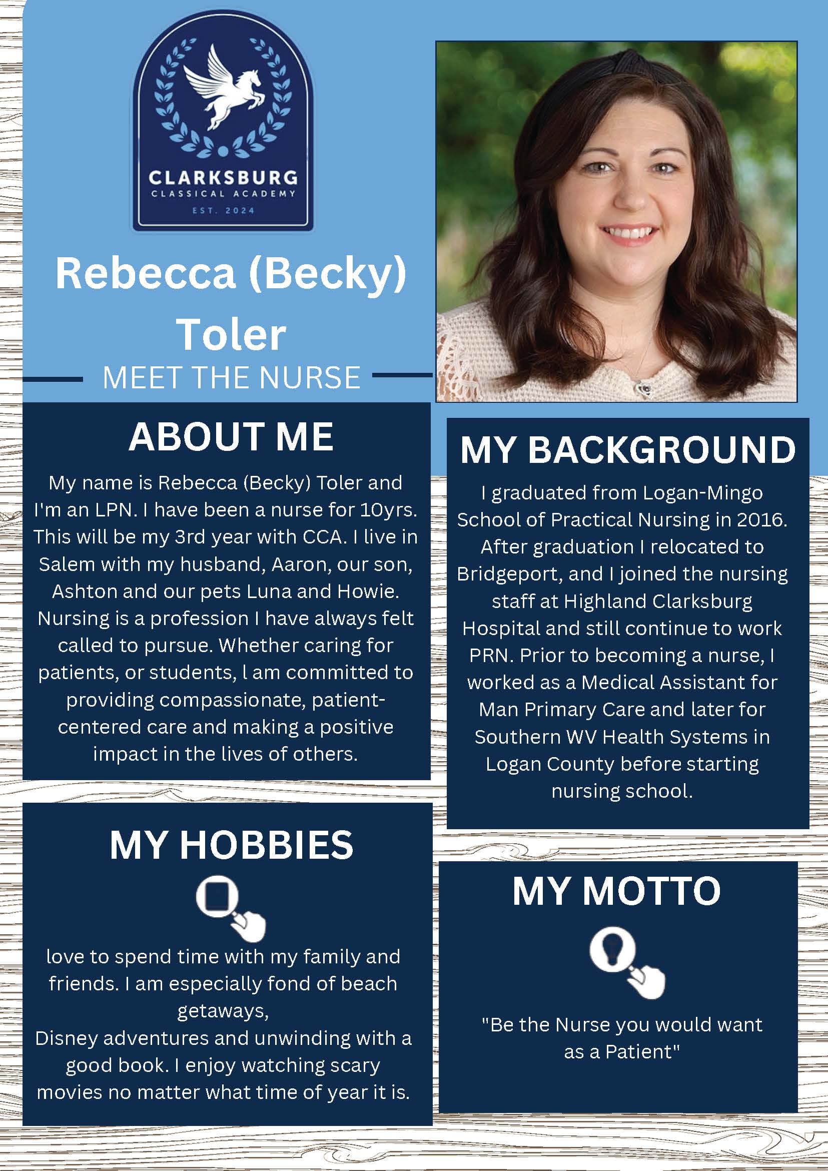 Rebecca Toler, Nurse — staff biography graphic